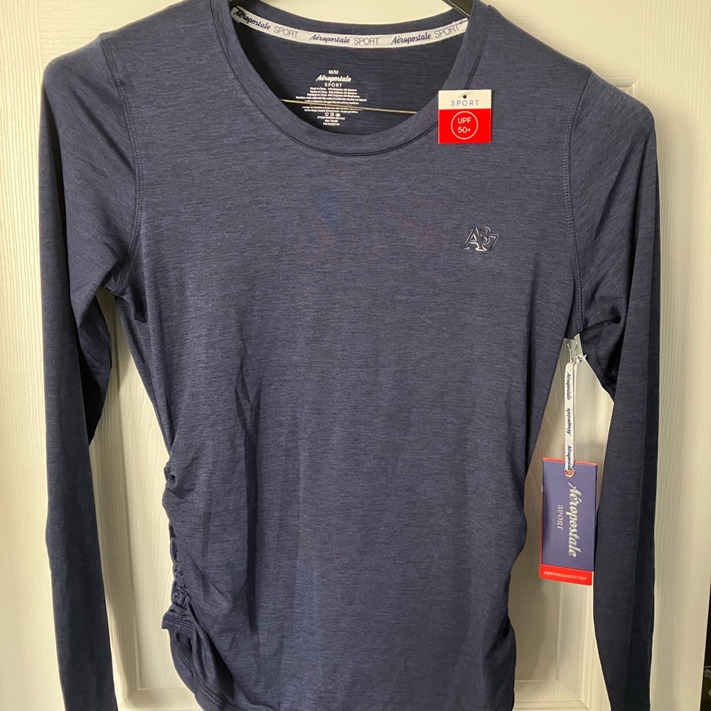 Aeropostale Sport Women's Blue Long Sleeve Performance Top